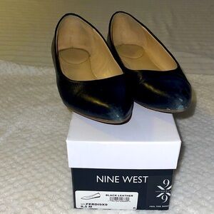 Nine West Black Leather Flats